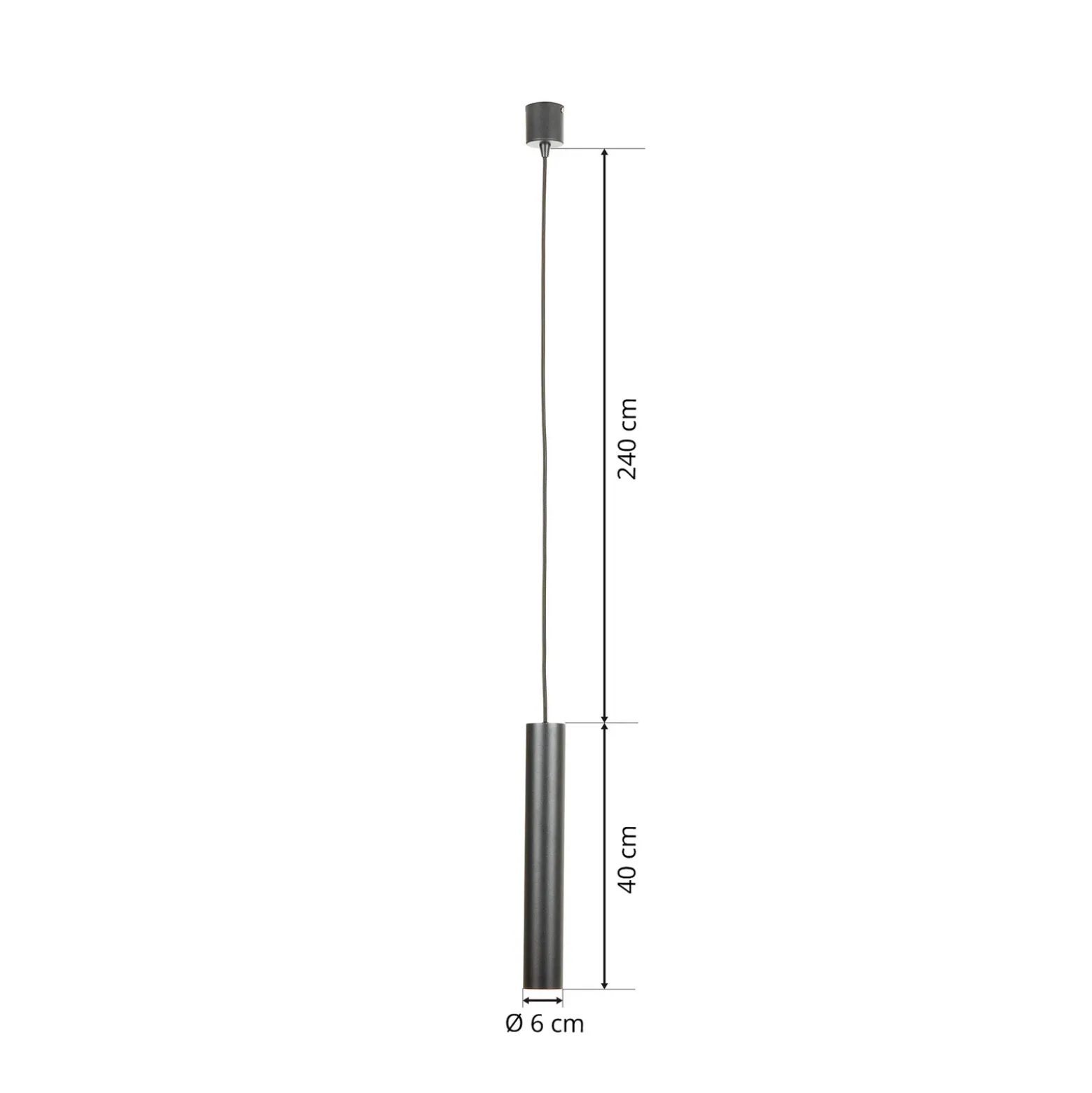 Lámpara colgante LED Ideal Lux Look, Ø 6 cm, negro, metal