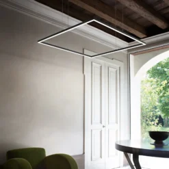 Lámpara colgante LED Ideal Lux Oracle Slim 90 x 90 cm negro 3000 K