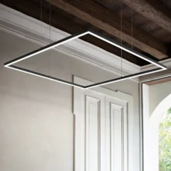 Lámpara colgante LED Ideal Lux Oracle Slim 90 x 90 cm negro 3000 K