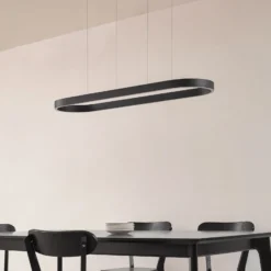 Lámpara colgante LED inteligente Lucande Melinay, negro, CCT, Tuya