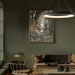 Lámpara colgante LED inteligente Niseko II, 50 cm, negra, CCT, atenuable