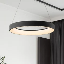Lámpara colgante LED inteligente Niseko II, 38 cm, negra, CCT, atenuable