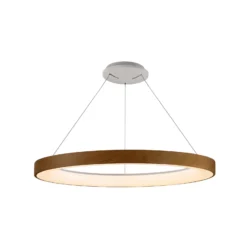 Lámpara colgante LED inteligente Niseko II, Ø 65 cm, color madera, CCT