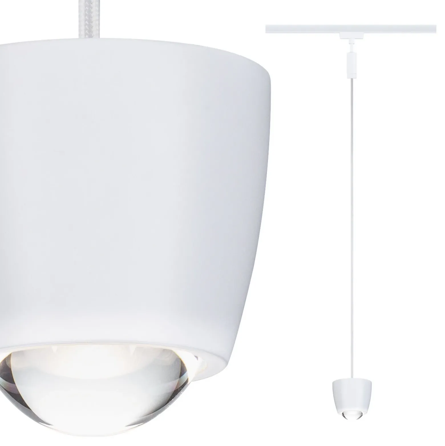 Lámpara colgante LED inteligente Paulmann URail Tyros, blanco señal, ZigBee