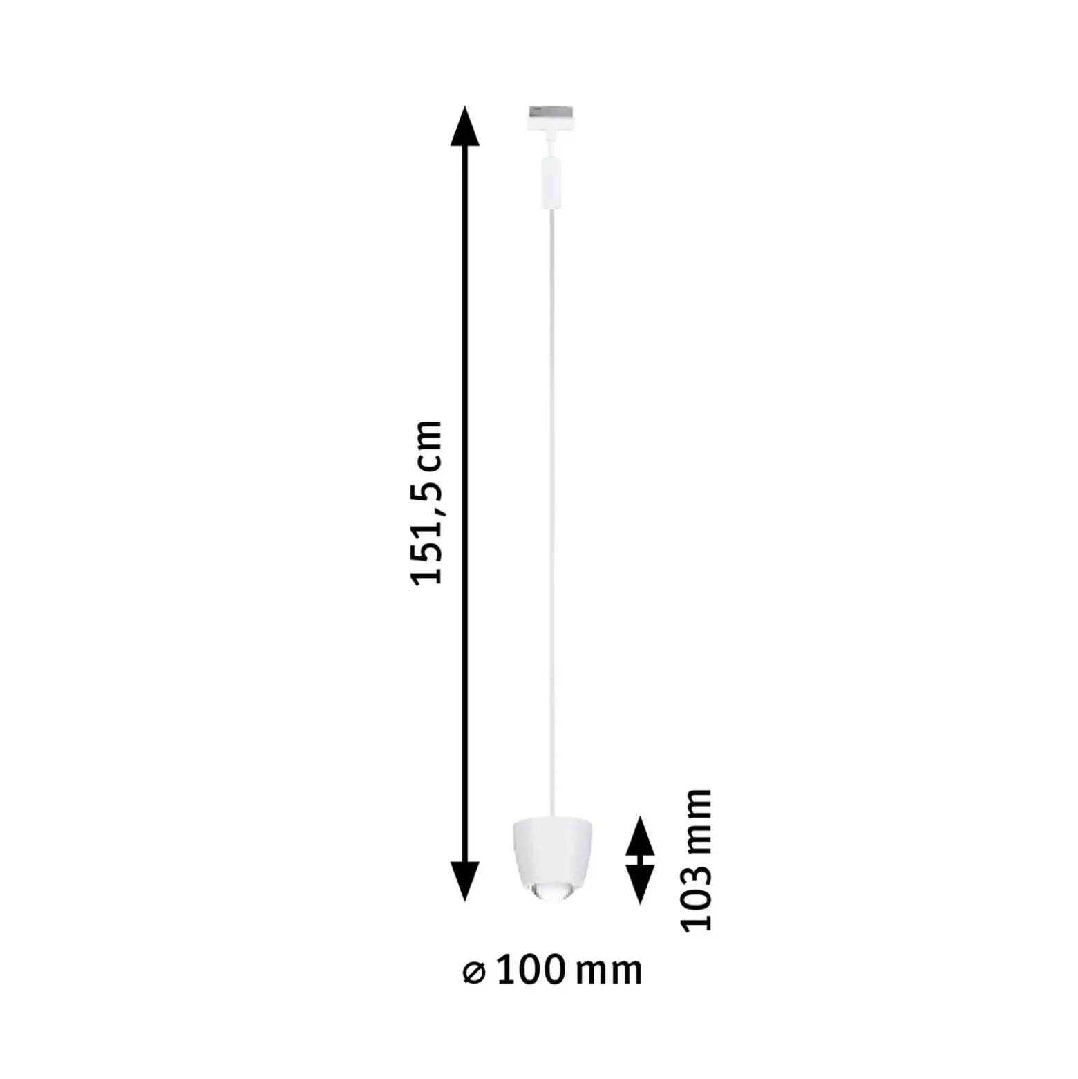 Lámpara colgante LED inteligente Paulmann URail Tyros, blanco señal, ZigBee