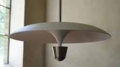 Lámpara colgante LED «Kantarell» de New Works, Ø 60 cm, níquel