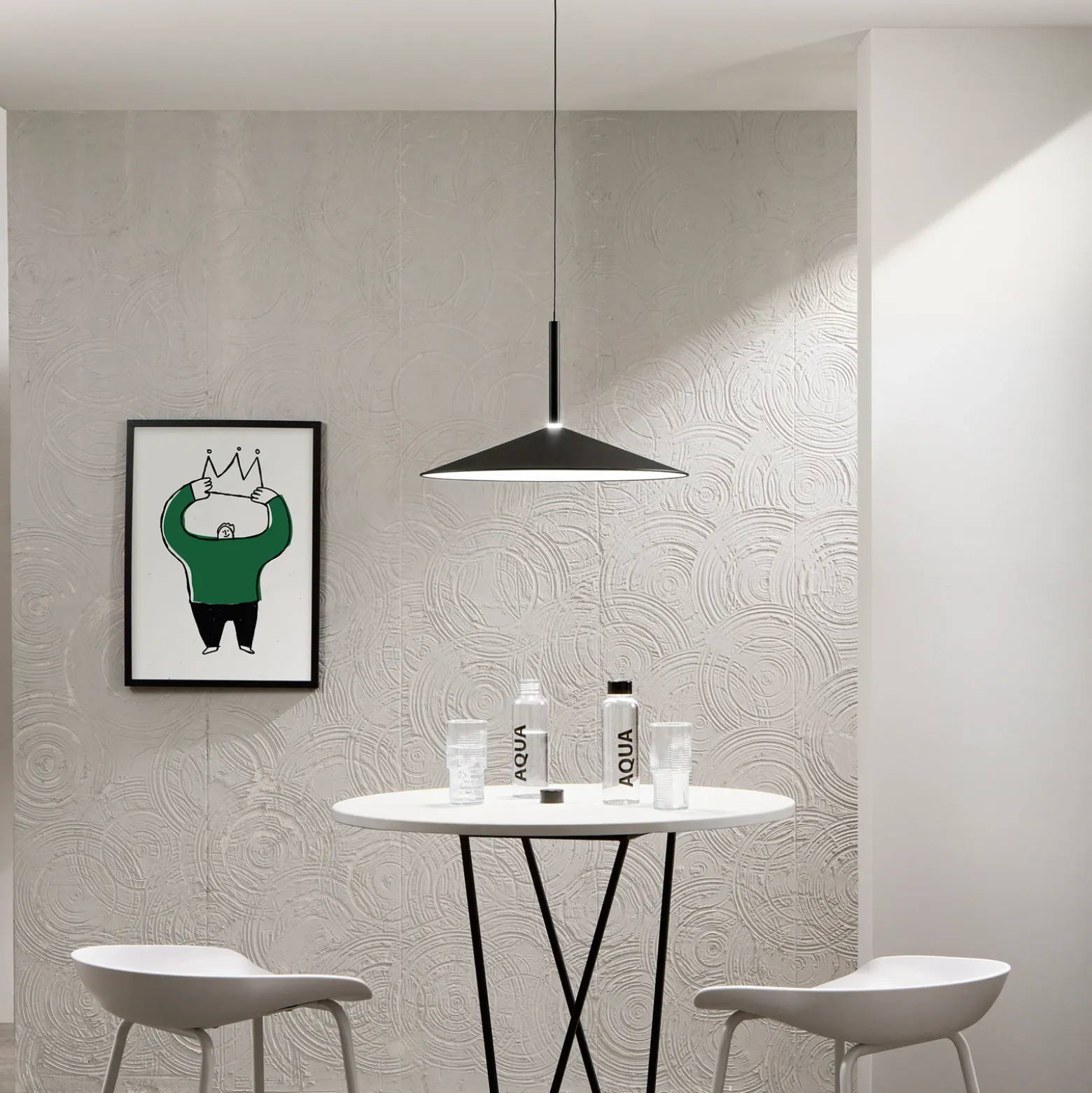 Lámpara colgante LED Khan, negra, Ø 48 cm, metal, CCT