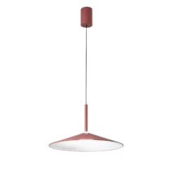 Lámpara colgante LED Khan, roja, Ø 48 cm, metal, CCT