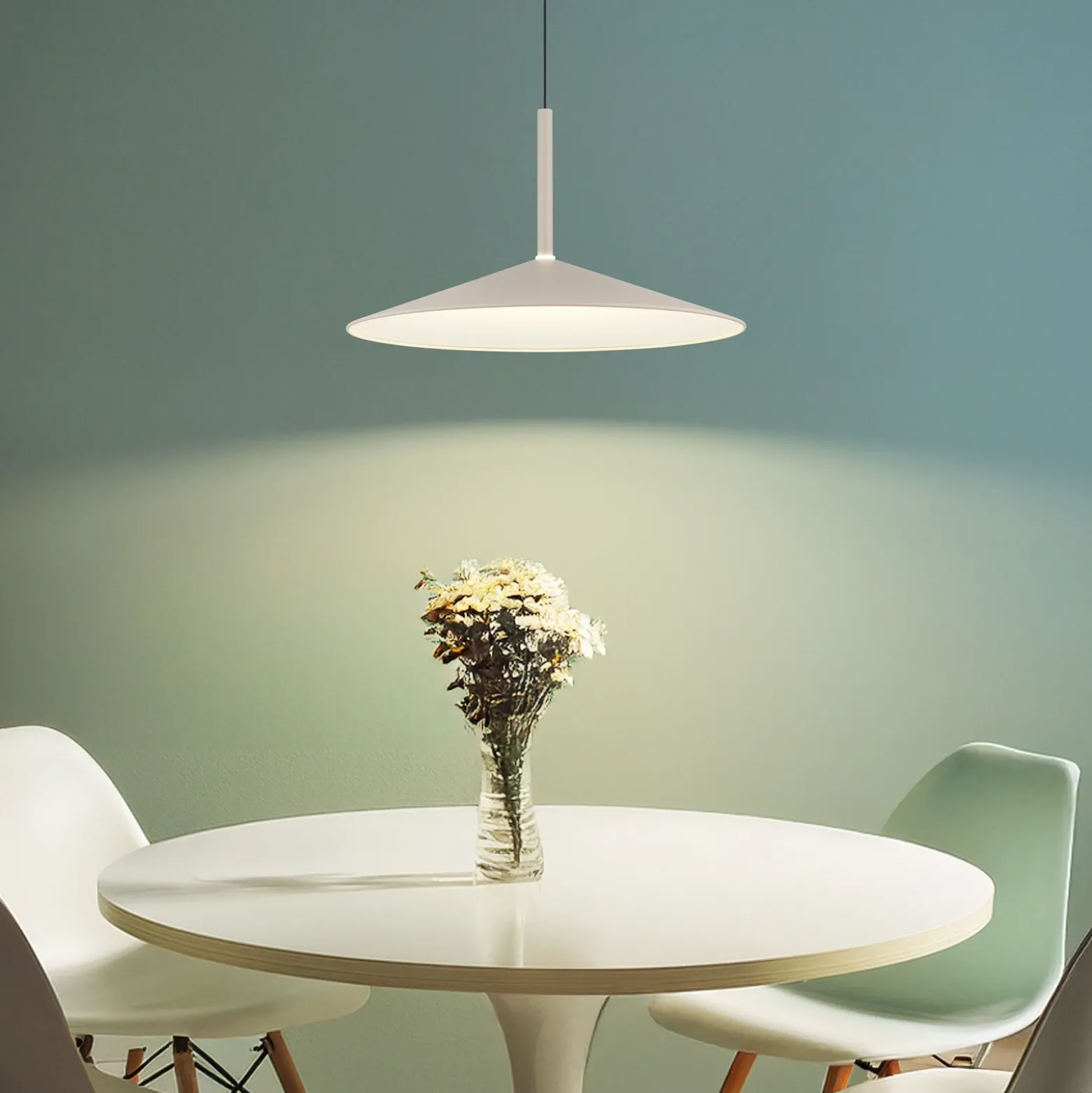 Lámpara colgante LED Lampone, color arena, Ø 47 cm, metal, Soft-Lift