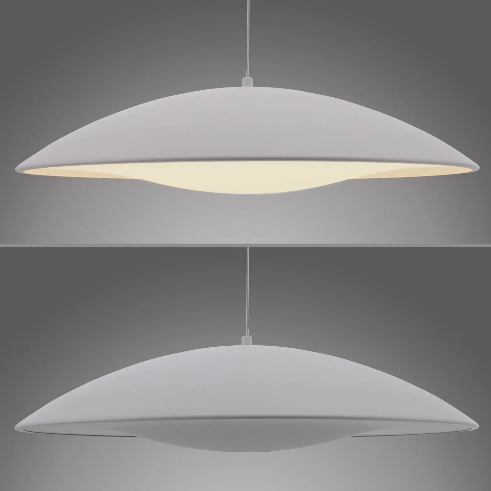Lámpara colgante LED LENTE, blanca, Ø 50 cm, metal, Switchdim