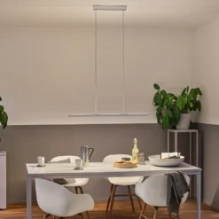 Lámpara colgante LED Lento de Paulmann, cromada, 100 cm, luz hacia