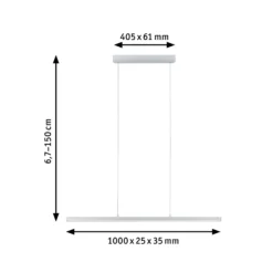 Lámpara colgante LED Lento de Paulmann, cromada, 100 cm, luz hacia