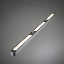Lámpara colgante LED Lento de Paulmann, cromada, 100 cm, luz hacia