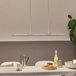 Lámpara colgante LED Lento de Paulmann, cromada, 100 cm, luz hacia
