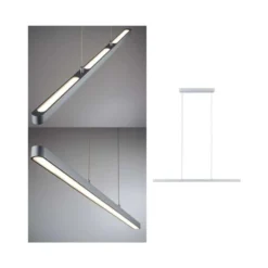 Lámpara colgante LED Lento de Paulmann, cromada, 100 cm, luz hacia