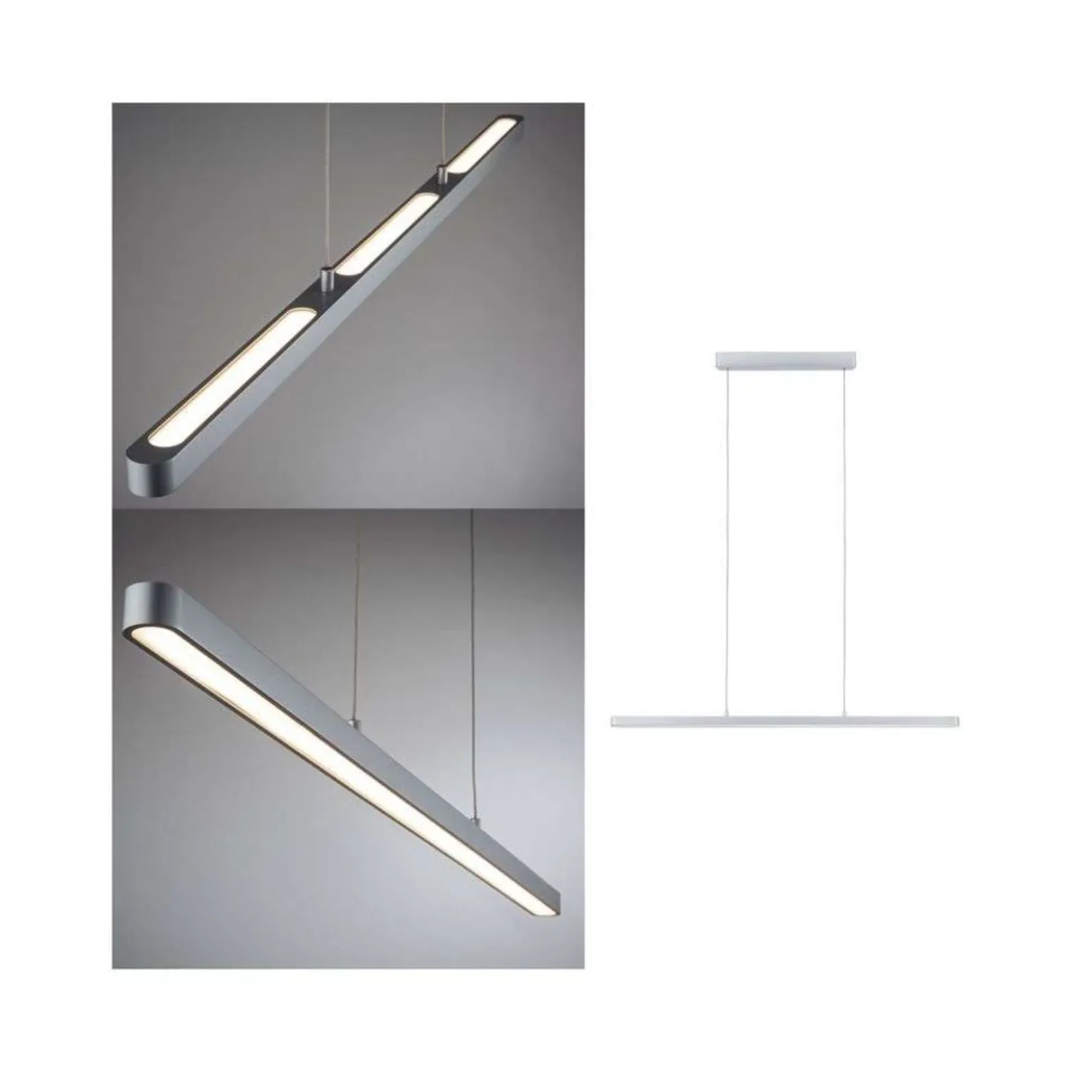 Lámpara colgante LED Lento de Paulmann, cromada, 100 cm, luz hacia
