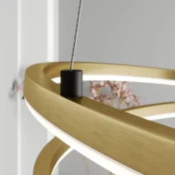 Lámpara colgante LED Lindby Davian, color latón, 49 cm, atenuable