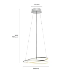 Lámpara colgante LED Lindby Davian, color níquel, Ø 49 cm, atenuable
