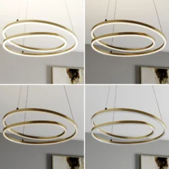 Lámpara colgante LED Lindby Davian, color latón, 49 cm, atenuable