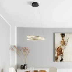 Lámpara colgante LED Lindby Davian, color latón, 49 cm, atenuable