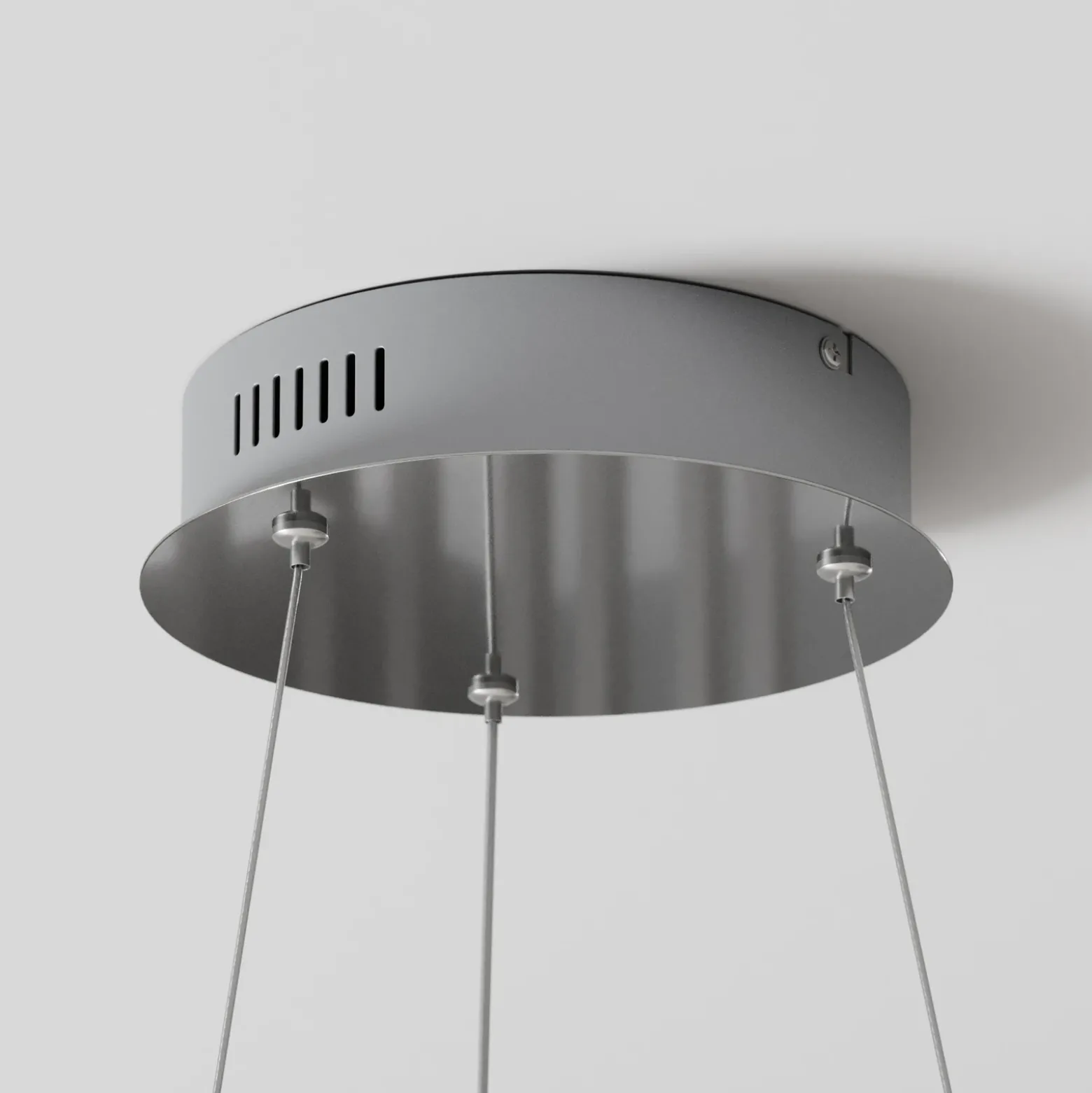 Lámpara colgante LED Lindby Davian, color níquel, Ø 49 cm, atenuable