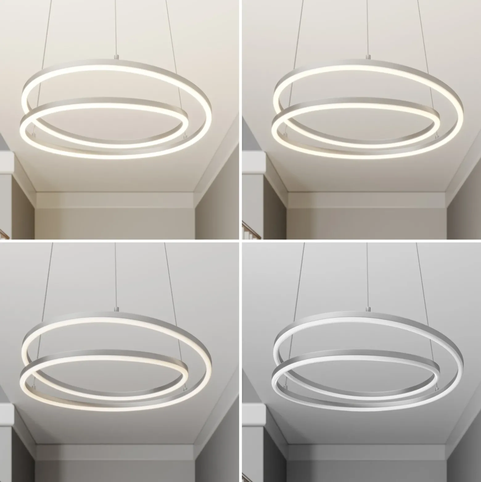 Lámpara colgante LED Lindby Davian, color níquel, Ø 49 cm, atenuable