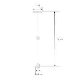Lámpara colgante LED Lindby Lumaro, blanca, Ø 6,2 cm, 48V, atenuable
