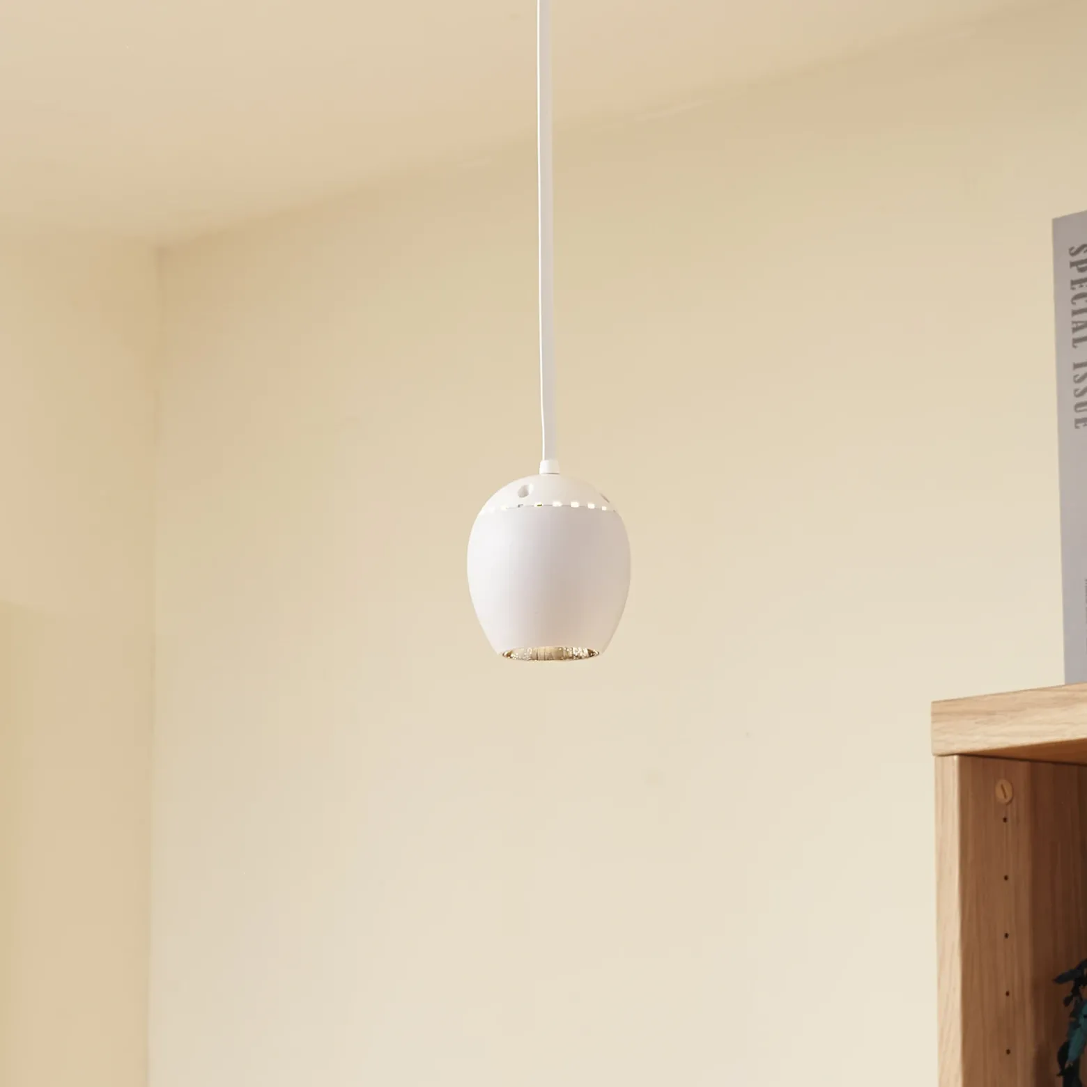 Lámpara colgante LED Lindby Lumaro, blanca, Ø 6,2 cm, 48V, atenuable
