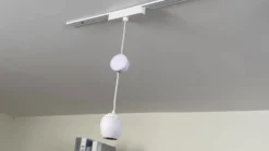 Lámpara colgante LED Lindby Lumaro, blanca, Ø 6,2 cm, 48V, atenuable