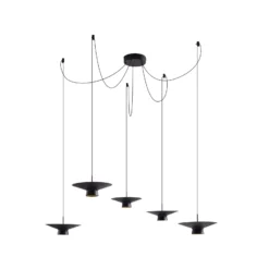 Lámpara colgante LED Lindby Norvind, 10 luces, negro, atenuable.