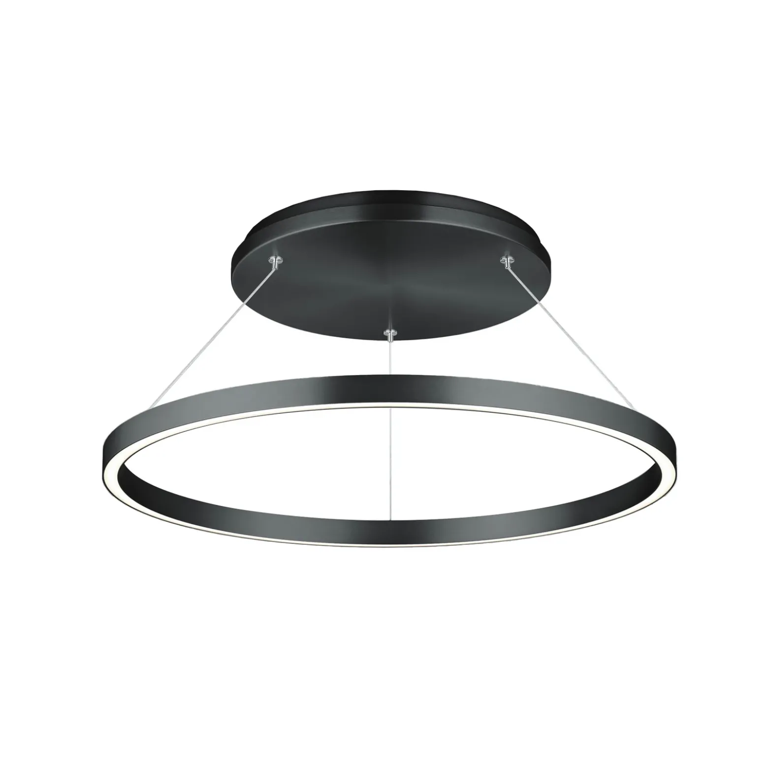 Lámpara colgante LED Lisa-D forma de anillo, negro