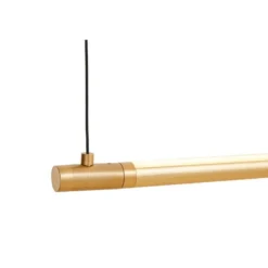 Lámpara colgante LED LOOM DESIGNStraw 200, dorada, aluminio