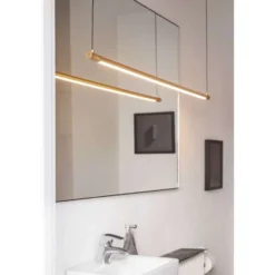 Lámpara colgante LED LOOM DESIGNStraw 200, dorada, aluminio