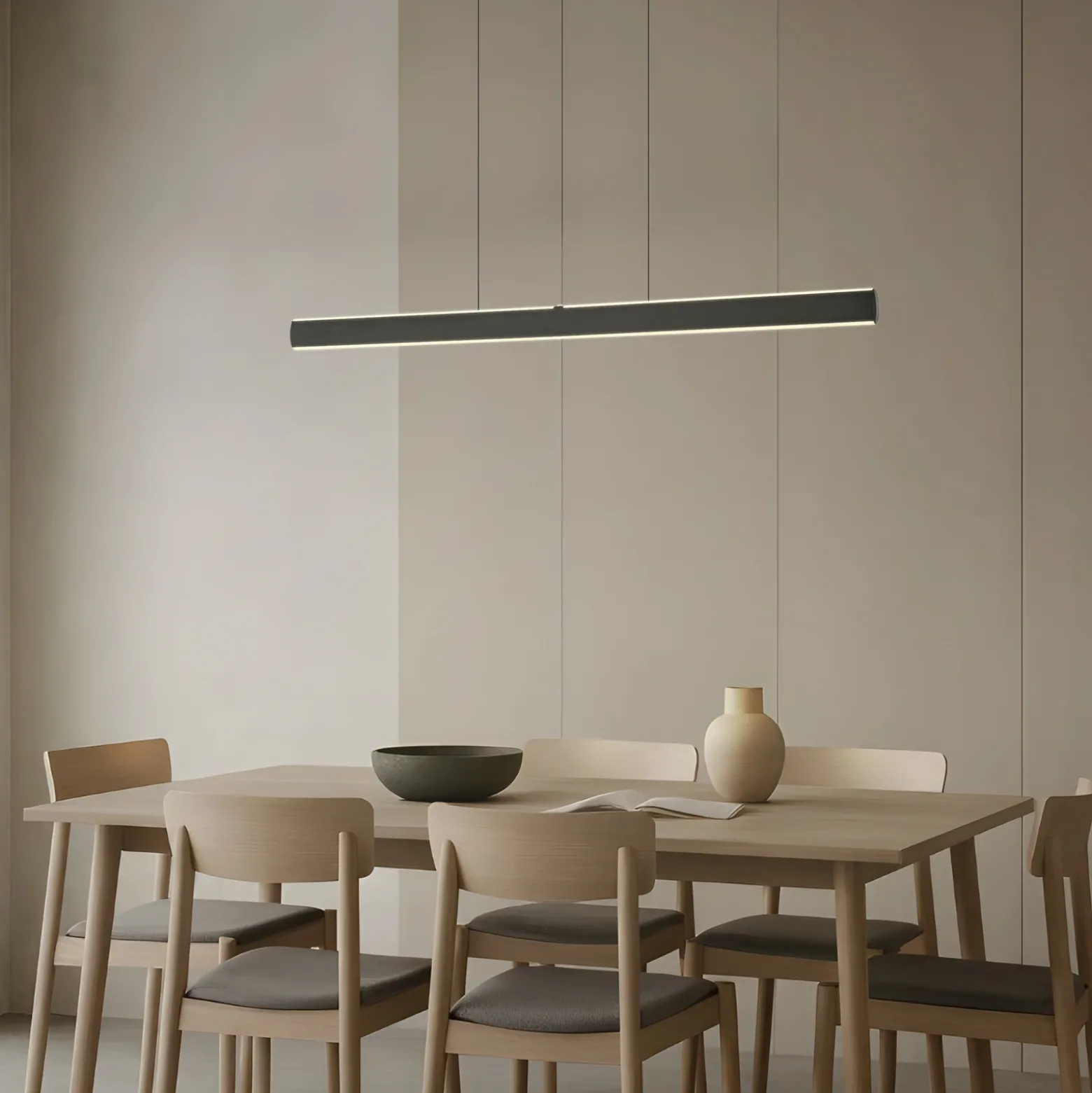 Lámpara colgante LED Lucande Arvon, negra, 117 cm, atenuable, CCT