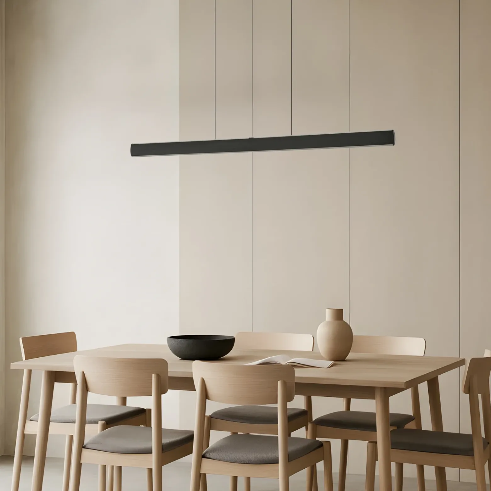 Lámpara colgante LED Lucande Arvon, negra, 117 cm, atenuable, CCT