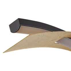 lámpara colgante LED Lucande Alevia, negro/dorado, CCT