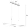 Lámpara colgante LED Lucande Arnik, 140 cm, color níquel, atenuable