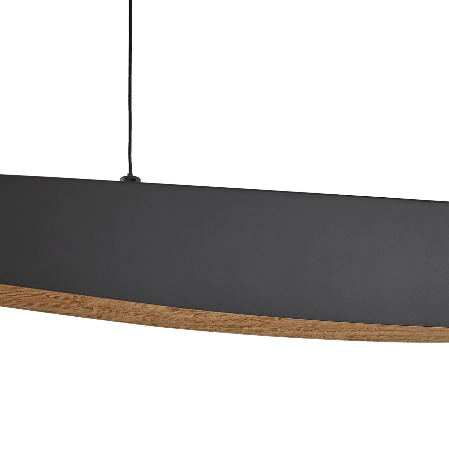 Lámpara colgante LED Lucande Clavit, negra, 140 cm, atenuable