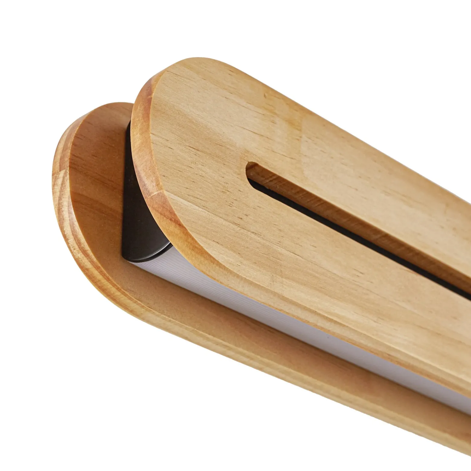 lámpara colgante LED Lucande Darnor, madera, CCT, longitud 100 cm