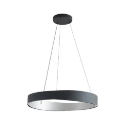 Lámpara colgante LED Lucande Daelor, negro/aluminio, CCT, atenuable