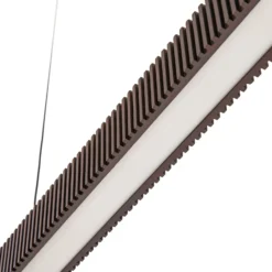 Lámpara colgante LED Lucande Emara, madera oscura, roble, CCT
