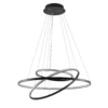 Lámpara colgante LED Lucande Ezana, negra, metal, Ø 80 cm