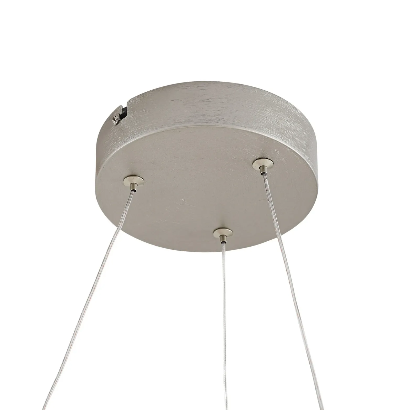 Lámpara colgante LED Lucande Eloura, plateada, Ø58 cm, metal, CCT