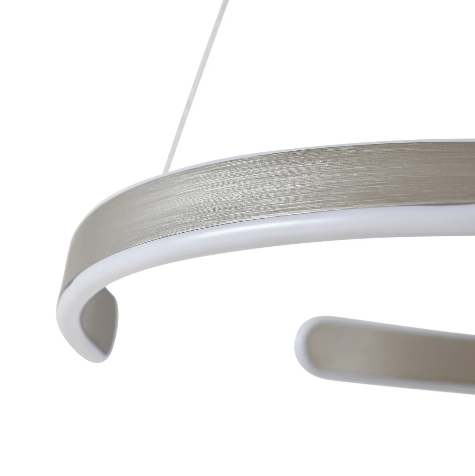 Lámpara colgante LED Lucande Eloura, plateada, Ø58 cm, metal, CCT