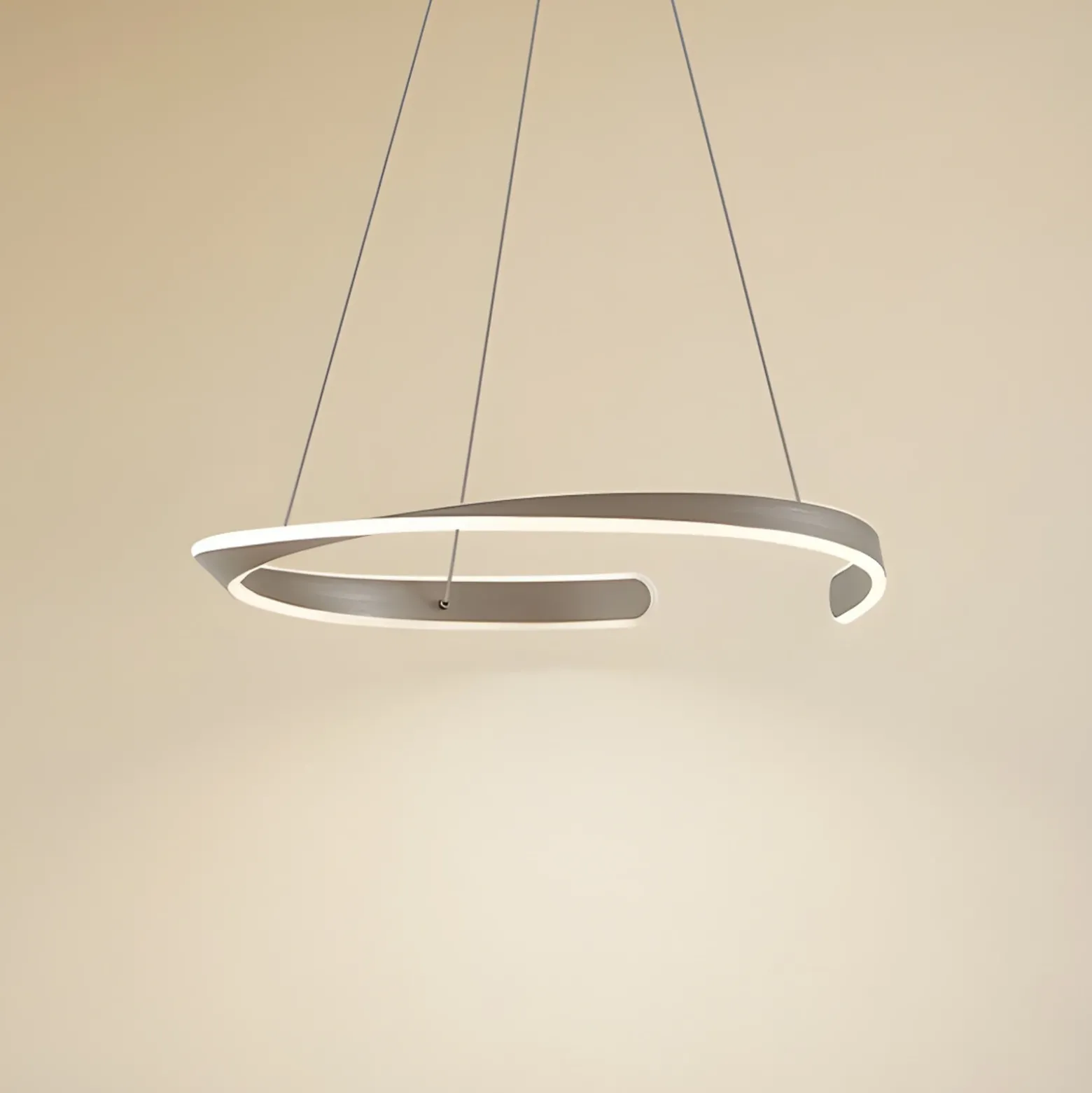 Lámpara colgante LED Lucande Eloura, plateada, Ø58 cm, metal, CCT