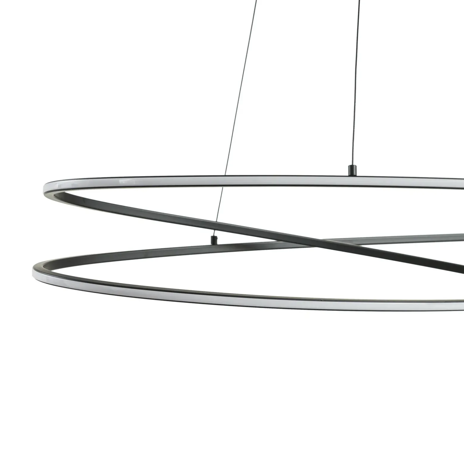 Lámpara colgante LED Lucande Gavril, 100 cm, negra, atenuable