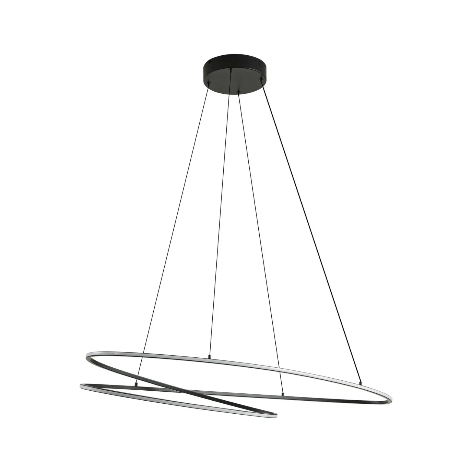 Lámpara colgante LED Lucande Gavril, 100 cm, negra, atenuable