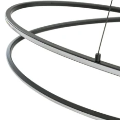 Lámpara colgante LED Lucande Gavril, 100 cm, negra, atenuable
