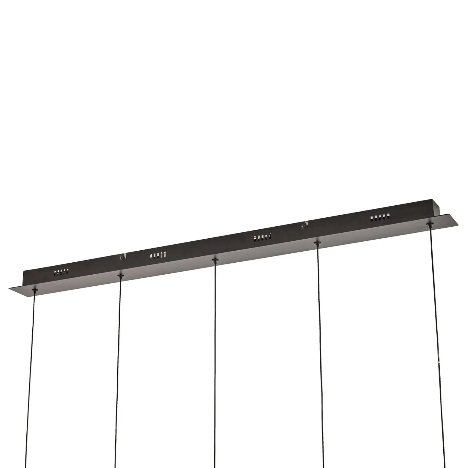 Lámpara colgante LED Lucande Hayley, negra, 5 luces, alargada