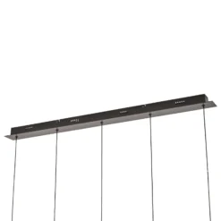 Lámpara colgante LED Lucande Hayley, negra, 5 luces, alargada